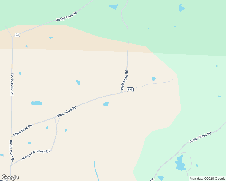 map of restaurants, bars, coffee shops, grocery stores, and more near 10865 Watershed Road in Havana