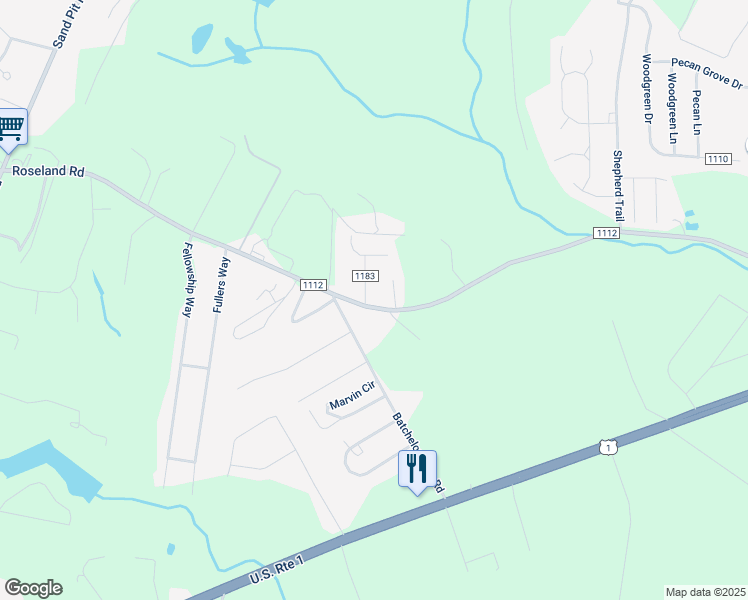 map of restaurants, bars, coffee shops, grocery stores, and more near 110 Ravenwood Road in Aberdeen