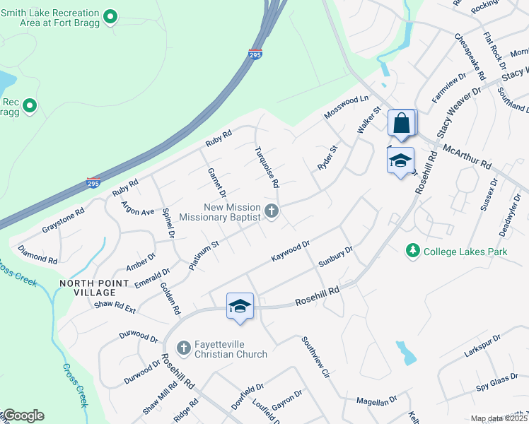 map of restaurants, bars, coffee shops, grocery stores, and more near 376 Platinum Street in Fayetteville