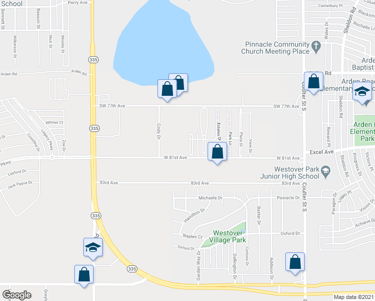 map of restaurants, bars, coffee shops, grocery stores, and more near 8004 West 81st Avenue in Amarillo