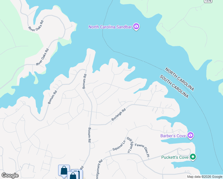 map of restaurants, bars, coffee shops, grocery stores, and more near 5362 Baker Lane in Clover