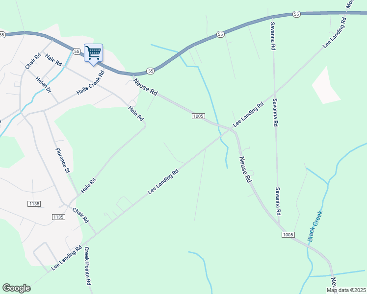 map of restaurants, bars, coffee shops, grocery stores, and more near 1088 Lee Landing Road in New Bern