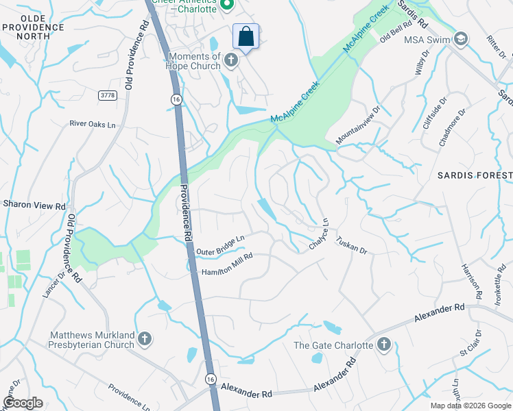 map of restaurants, bars, coffee shops, grocery stores, and more near 6255 Padget Parrish Court in Charlotte