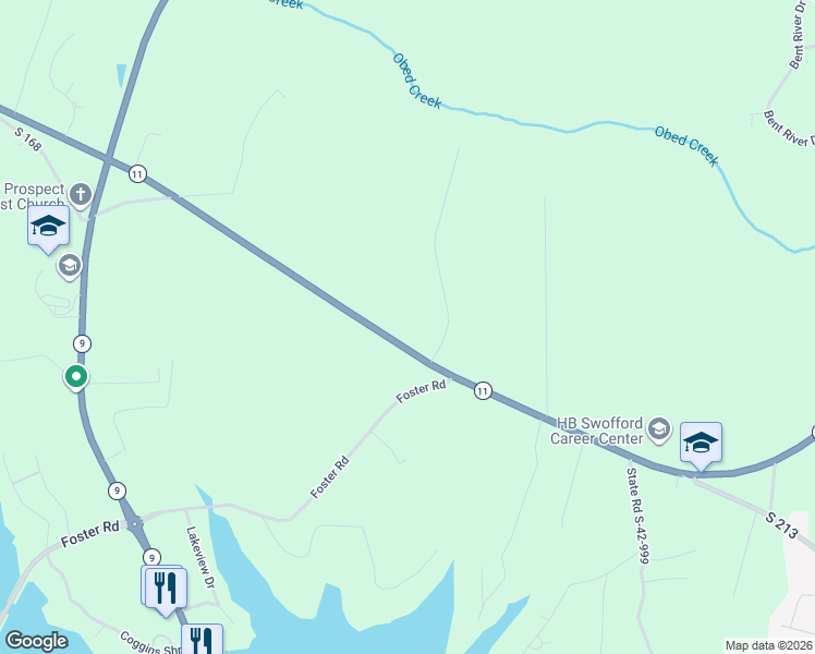 map of restaurants, bars, coffee shops, grocery stores, and more near 207 Fraley Drive in Inman