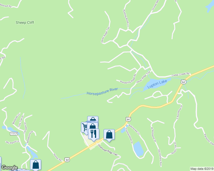 map of restaurants, bars, coffee shops, grocery stores, and more near 357 Wandering Ridge in Glenville