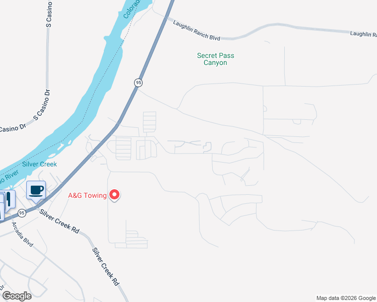 map of restaurants, bars, coffee shops, grocery stores, and more near 2022 Merrill Lane in Bullhead City