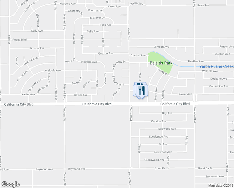 map of restaurants, bars, coffee shops, grocery stores, and more near 21041 Vivian Court in California City