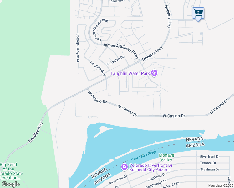 map of restaurants, bars, coffee shops, grocery stores, and more near 3883 Desert Marina Drive in Laughlin