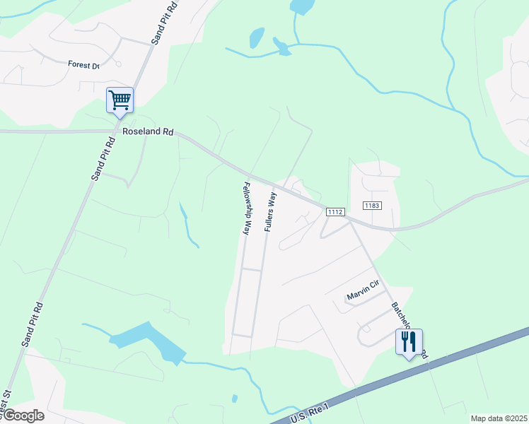 map of restaurants, bars, coffee shops, grocery stores, and more near 108 Fullers Way in Aberdeen