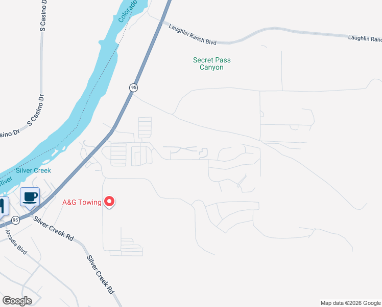 map of restaurants, bars, coffee shops, grocery stores, and more near 2022 Merrill Lane in Bullhead City