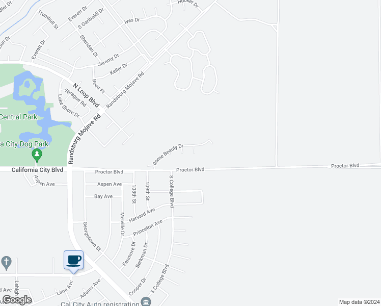 map of restaurants, bars, coffee shops, grocery stores, and more near 21021 Pippin Way in California City