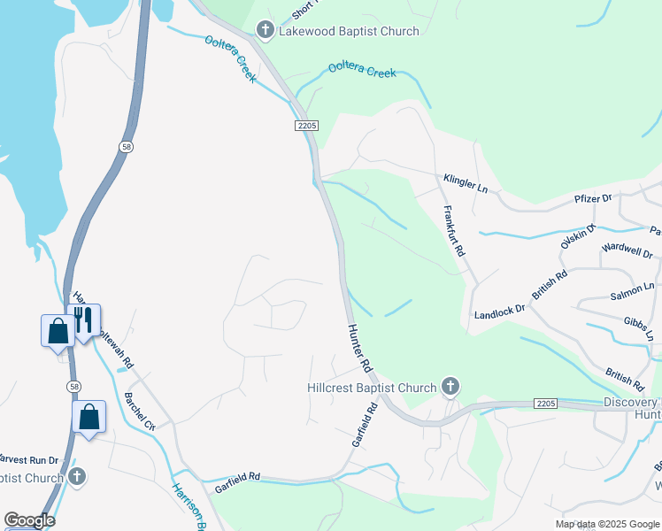 map of restaurants, bars, coffee shops, grocery stores, and more near 6325 Hunter Road in Harrison