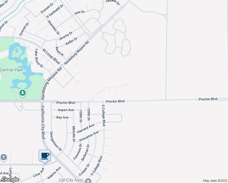 map of restaurants, bars, coffee shops, grocery stores, and more near 21021 Pippin Way in California City