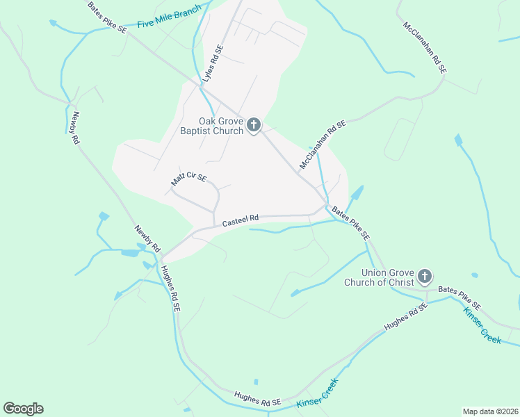 map of restaurants, bars, coffee shops, grocery stores, and more near 218 Casteel Road in Cleveland