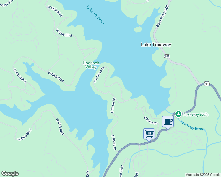 map of restaurants, bars, coffee shops, grocery stores, and more near 2834 Northeast 20th Court in Lake Toxaway