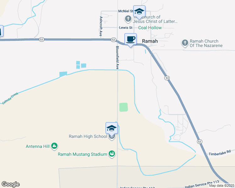 map of restaurants, bars, coffee shops, grocery stores, and more near 87 South Bloomfield Avenue in Ramah