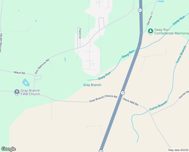 map of restaurants, bars, coffee shops, grocery stores, and more near 2125 Possum Trot Lane in Deep Run