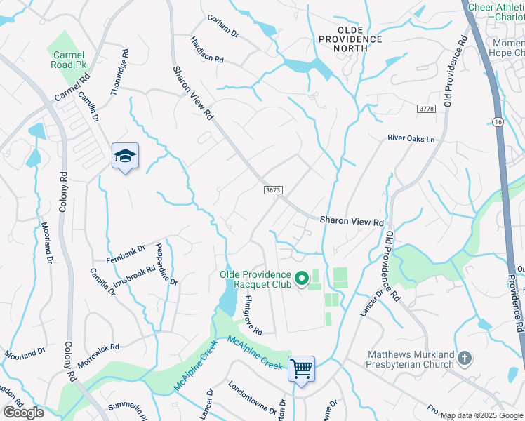 map of restaurants, bars, coffee shops, grocery stores, and more near 2324 Summerlake Road in Charlotte