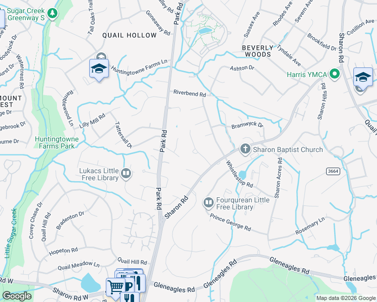map of restaurants, bars, coffee shops, grocery stores, and more near in Charlotte
