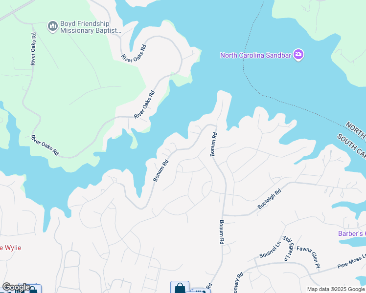 map of restaurants, bars, coffee shops, grocery stores, and more near 595 Bonum Road in Lake Wylie