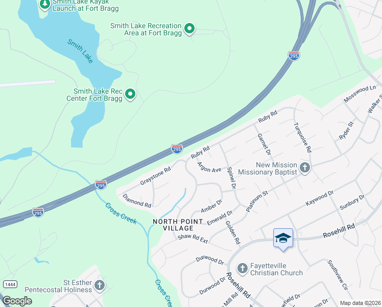 map of restaurants, bars, coffee shops, grocery stores, and more near 1533 Argon Avenue in Fayetteville