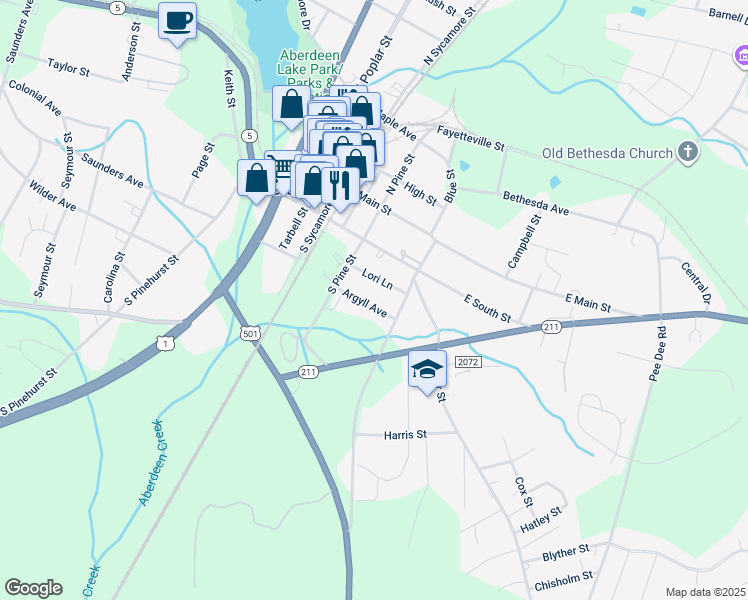 map of restaurants, bars, coffee shops, grocery stores, and more near 136 Argyll Avenue in Aberdeen
