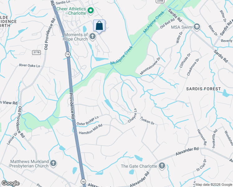 map of restaurants, bars, coffee shops, grocery stores, and more near in Charlotte