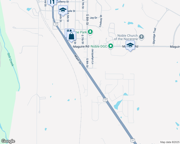 map of restaurants, bars, coffee shops, grocery stores, and more near 921 South 8th Street in Noble