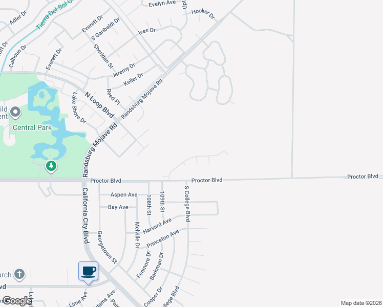 map of restaurants, bars, coffee shops, grocery stores, and more near 11013 Rome Beauty Drive in California City
