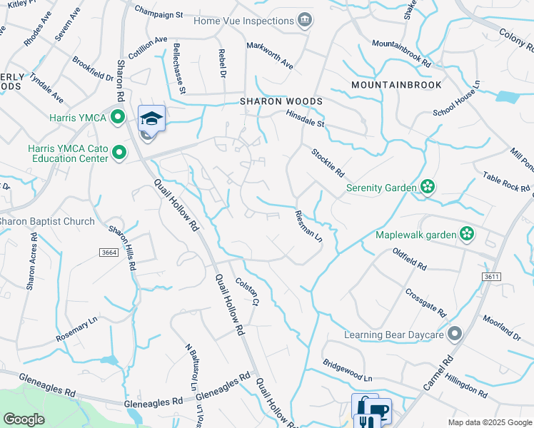 map of restaurants, bars, coffee shops, grocery stores, and more near 11774 Heathstead Place in Charlotte