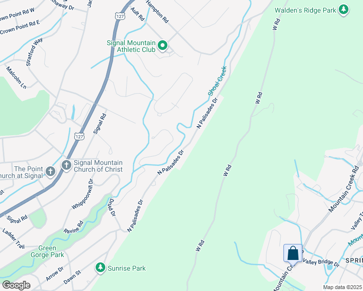 map of restaurants, bars, coffee shops, grocery stores, and more near 520 Fern Trail in Signal Mountain