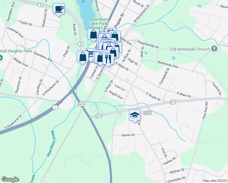 map of restaurants, bars, coffee shops, grocery stores, and more near 160 Argyll Avenue in Aberdeen