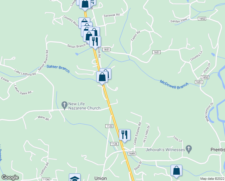 map of restaurants, bars, coffee shops, grocery stores, and more near in Franklin