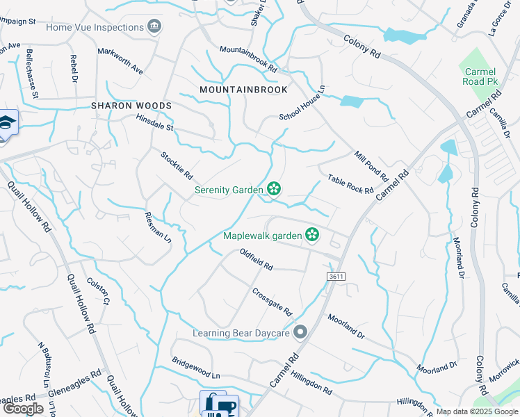 map of restaurants, bars, coffee shops, grocery stores, and more near 4115 Tottenham Road in Charlotte
