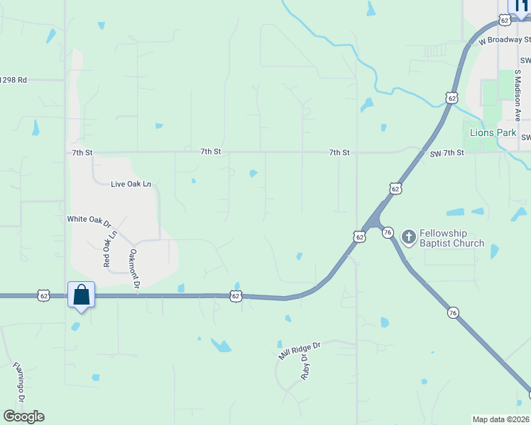 map of restaurants, bars, coffee shops, grocery stores, and more near 916 Spring Ln in Blanchard