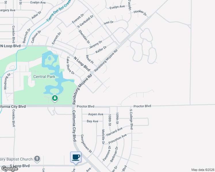 map of restaurants, bars, coffee shops, grocery stores, and more near 21419 Baldwin Lane in California City
