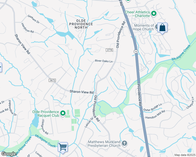 map of restaurants, bars, coffee shops, grocery stores, and more near in Charlotte