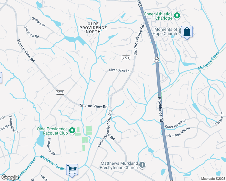 map of restaurants, bars, coffee shops, grocery stores, and more near in Charlotte