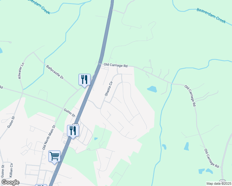 map of restaurants, bars, coffee shops, grocery stores, and more near 6044 Shamrock Green Drive in Clover
