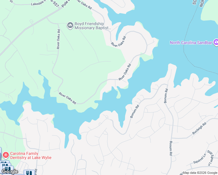 map of restaurants, bars, coffee shops, grocery stores, and more near 4505 River Oaks Road in Clover
