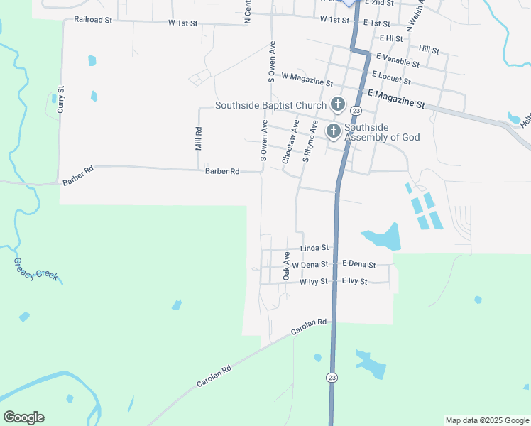 map of restaurants, bars, coffee shops, grocery stores, and more near 974 Sassafras Avenue in Booneville