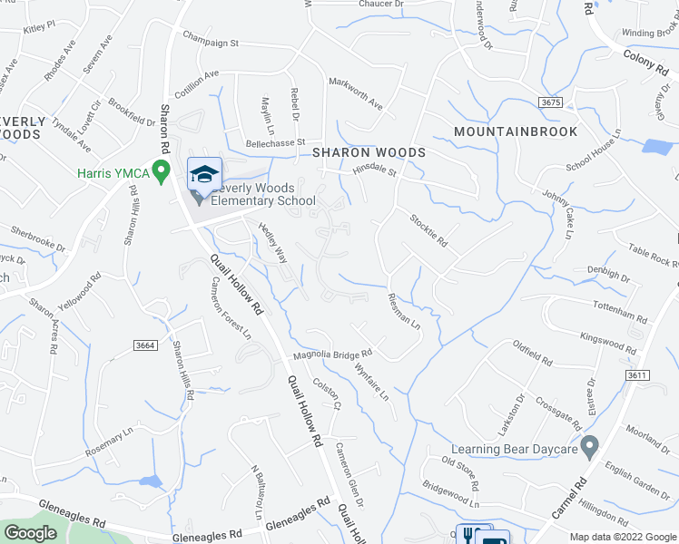 map of restaurants, bars, coffee shops, grocery stores, and more near 6001 Heath Valley Road in Charlotte