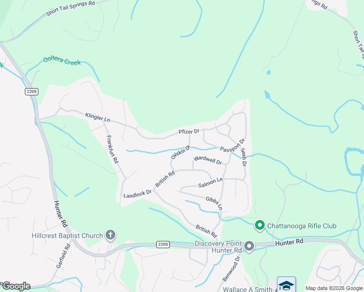 map of restaurants, bars, coffee shops, grocery stores, and more near 6101 Oilskin Drive in Ooltewah