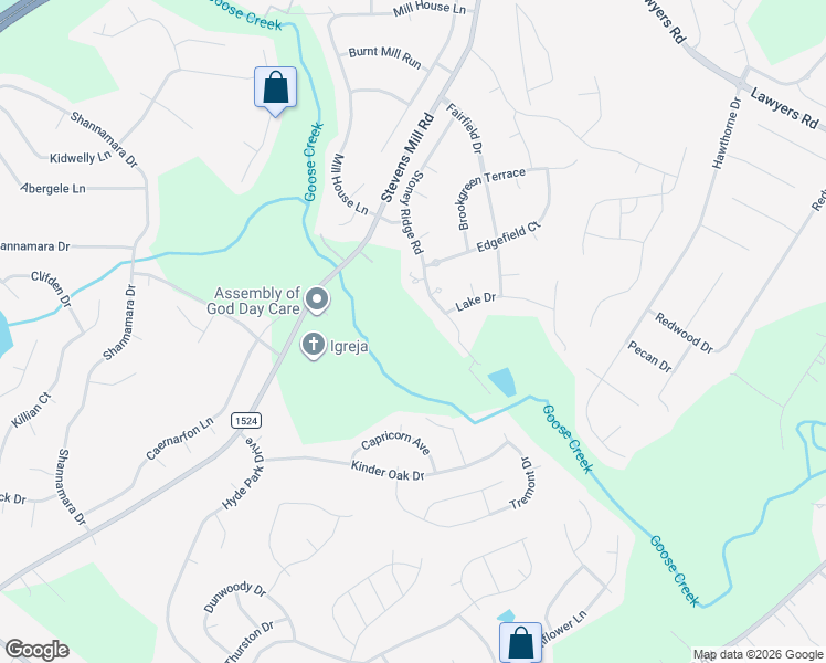 map of restaurants, bars, coffee shops, grocery stores, and more near 6916 Stevens Mill Road in Matthews