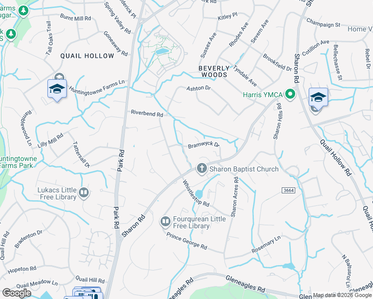 map of restaurants, bars, coffee shops, grocery stores, and more near in Charlotte
