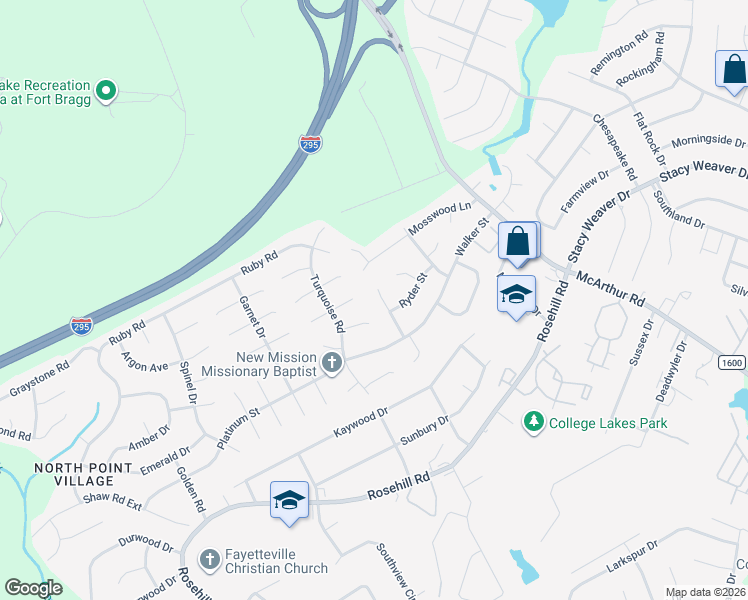 map of restaurants, bars, coffee shops, grocery stores, and more near 677-699 Lava Trail in Fayetteville
