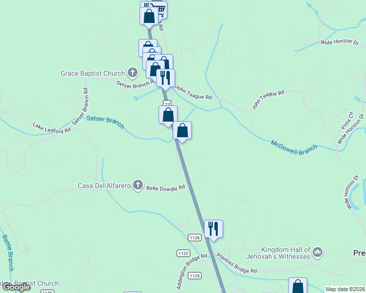 map of restaurants, bars, coffee shops, grocery stores, and more near 3348 Georgia Road in Franklin