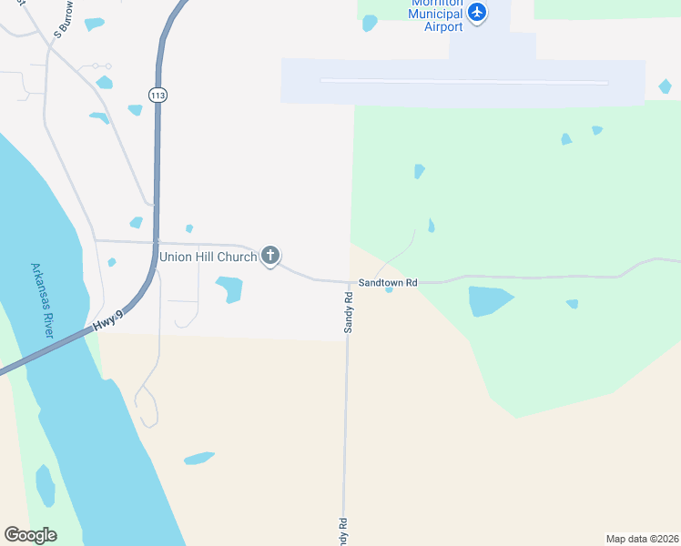 map of restaurants, bars, coffee shops, grocery stores, and more near 99 Sandtown Road in Morrilton