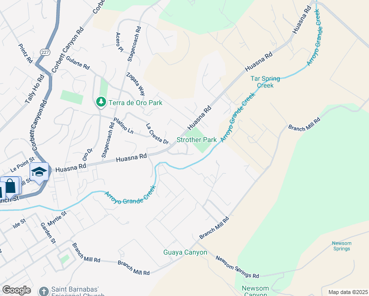 map of restaurants, bars, coffee shops, grocery stores, and more near 155 Ikeda Way in Arroyo Grande