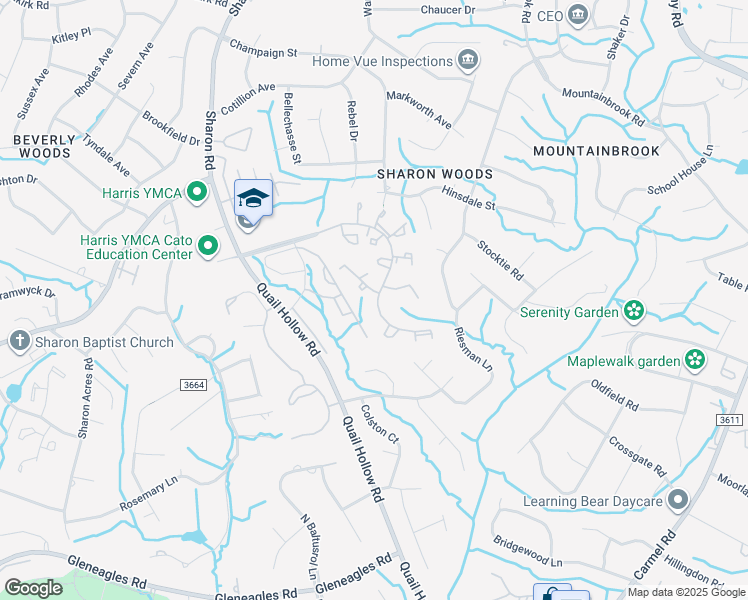 map of restaurants, bars, coffee shops, grocery stores, and more near 3009 Heathstead Place in Charlotte